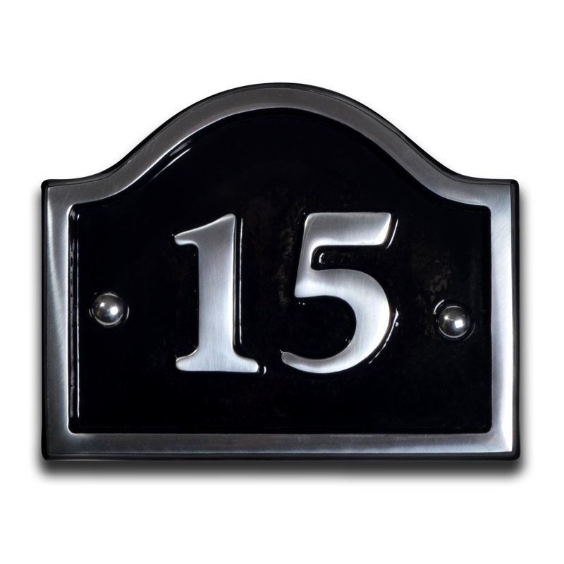 Jaclynn 11.5cm H Reflective Metal House Number, 15