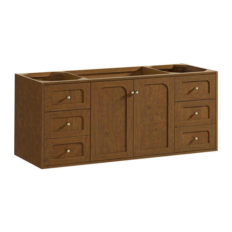 Laurent 59.88'' W Single Bathroom Vanity Base, Honey Oak