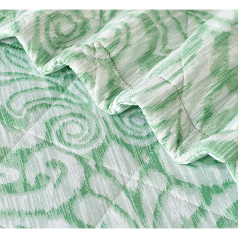Candon Polyester Bedspread with Pillowcases, Green, Double
