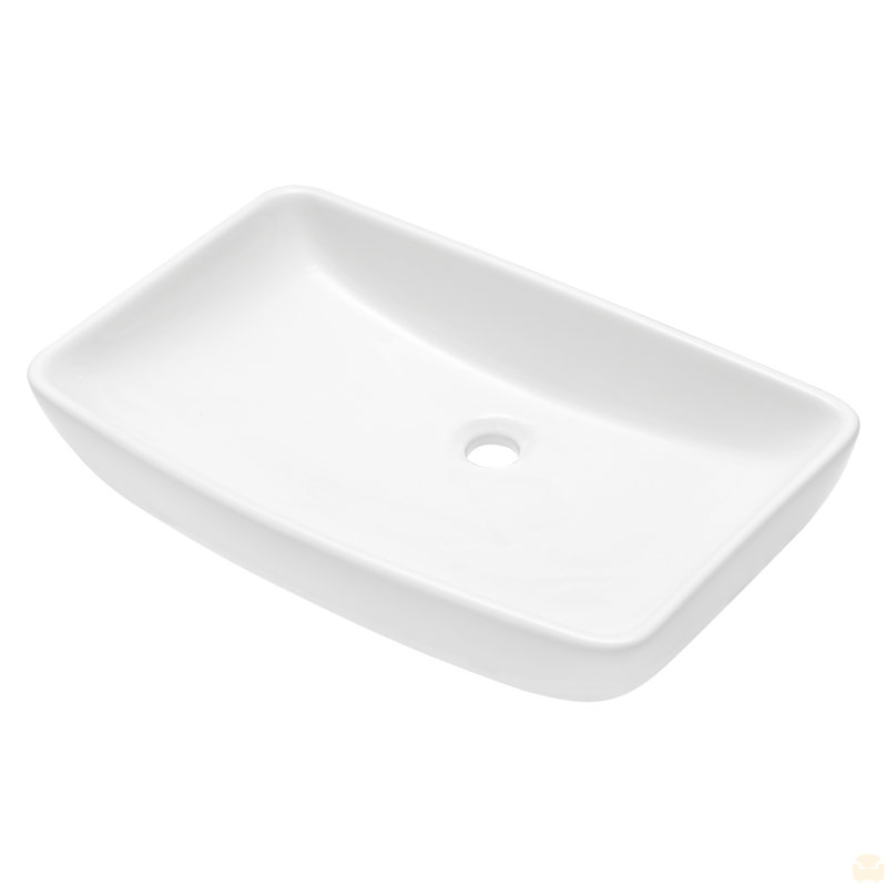 24"X15" Ceramic Rectangular Vessel Bathroom Sink