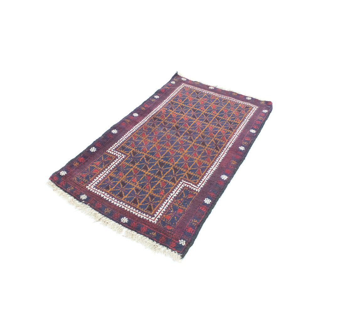 Hand Knotted Wool Blue/Purple Indoor/Outdoor Rug