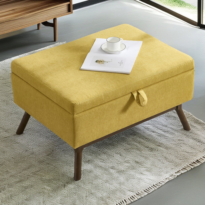 Banc de rangement Mid-Century, Beige