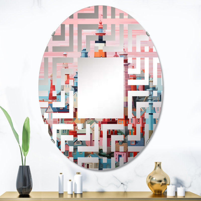 Miroir décoratif minimaliste I - Maze, 35,4 po x 23,6 po