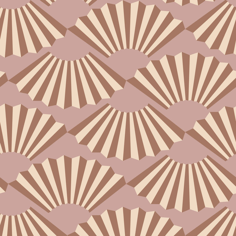 Shanghai Fanning Out 10' L x 24" W Wallpaper Roll, Antique Rose, Faux Grasscloth, Self-adhesive