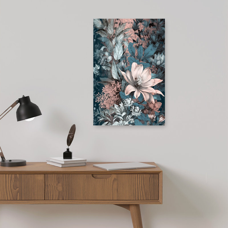 «Lush Botanical Bloom», art floral abstrait, H 18 po x l 12 po