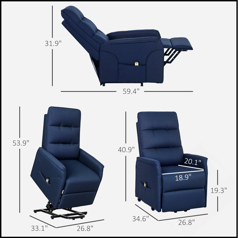 Canapé inclinable électrique confortable avec télécommande, poches latérales et assemblage rapide pour une détente et une commodité faciles