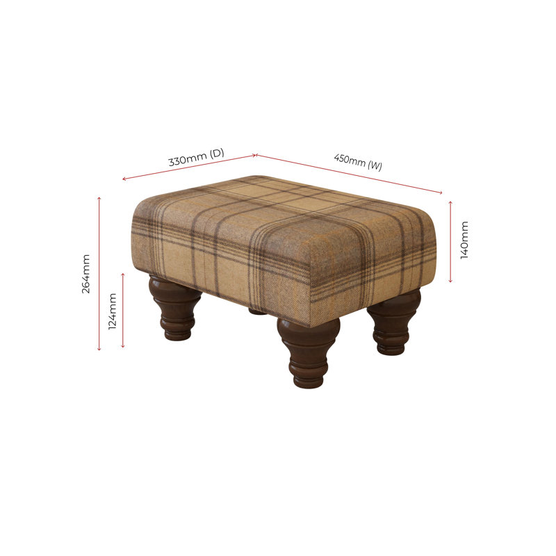 Manufactured Wood Accent Stool, Mahogany, Natural Cream