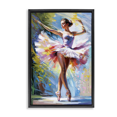  Toile flottante encadrée «Embrace In Motion Ballet» par Leon Devenice