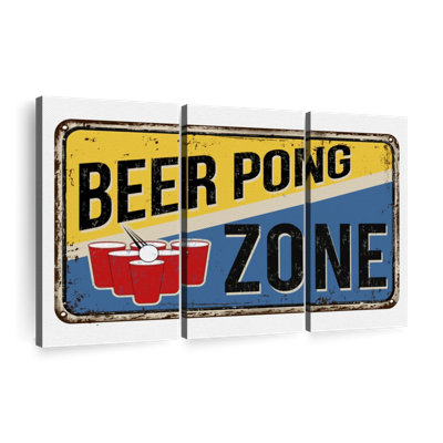 «Beer Pong Zone Sign Wall Art» sur toile