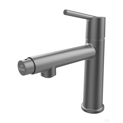 Single Handle Bathroom Faucet For 1 Or 3 Holes ,Fountain And Flow Mode Two-In-One Function,Deck Mount Laundry Vanity Sink Faucet With Two 9/16" Hoses