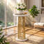Table de bout en marbre blanc et aluminium l 11 po x P 11 po x H 21,25 po ExpoBazar
