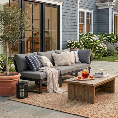Anusri 3-Person Modular Aluminum Patio Sectional