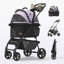 Poussette pliable pour chien de 39 po à 4 roues pour petits / moyens chiens - conception convertible 3-en-1 avec support amovible et mécanisme de pliage en un clic-129083258
