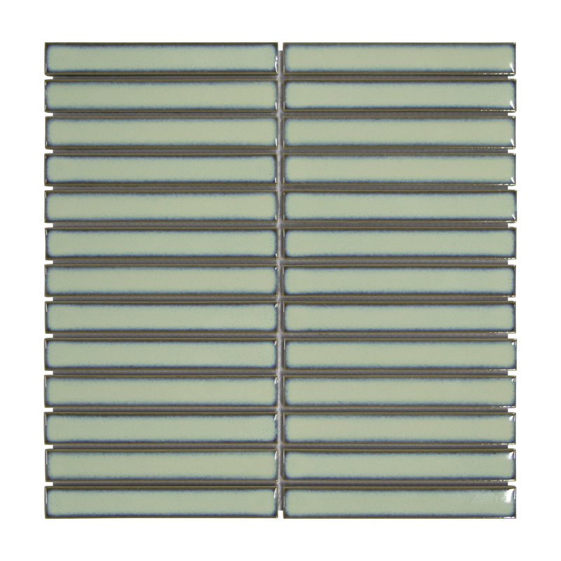 Carreau de mosaïque murale en porcelaine empilée 12 po x 12 po, Vert