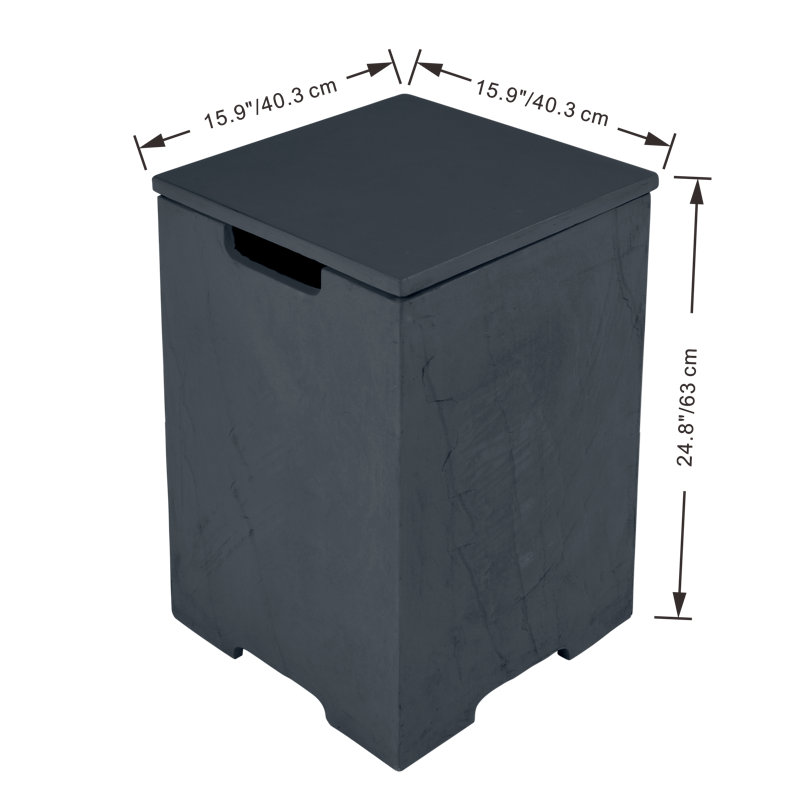 40.4cm Square Propane Tank Cover, Slate Black, 63cm H x 40.4cm W x 40.4cm D