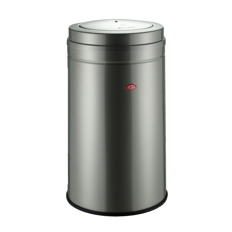 Swing Top Kitchen Trash Can - 120L, Nickel Silver
