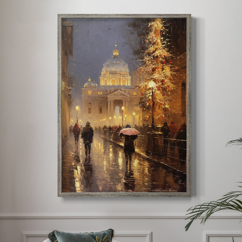 Christmas Holiday Art DCCXVIII Framed Print - Solid Wood, 11" H x 9" W