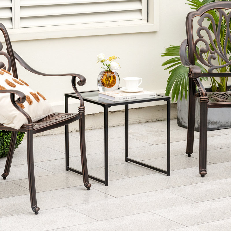 Aubriauna Square Metal Outdoor Side Table , 17'' in. W 17'' in. D