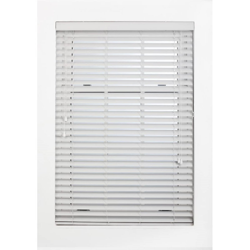 Fauxwood Venetian String Blind, White, 150 cm L x 240 cm W