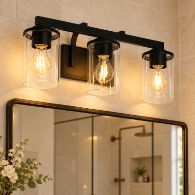 Éclairage pour salle de bain 3 lumières noires
