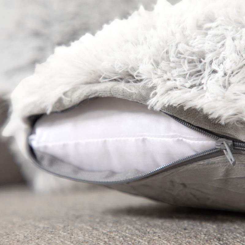Reversible Throw Pillow, Gray, Square 20"