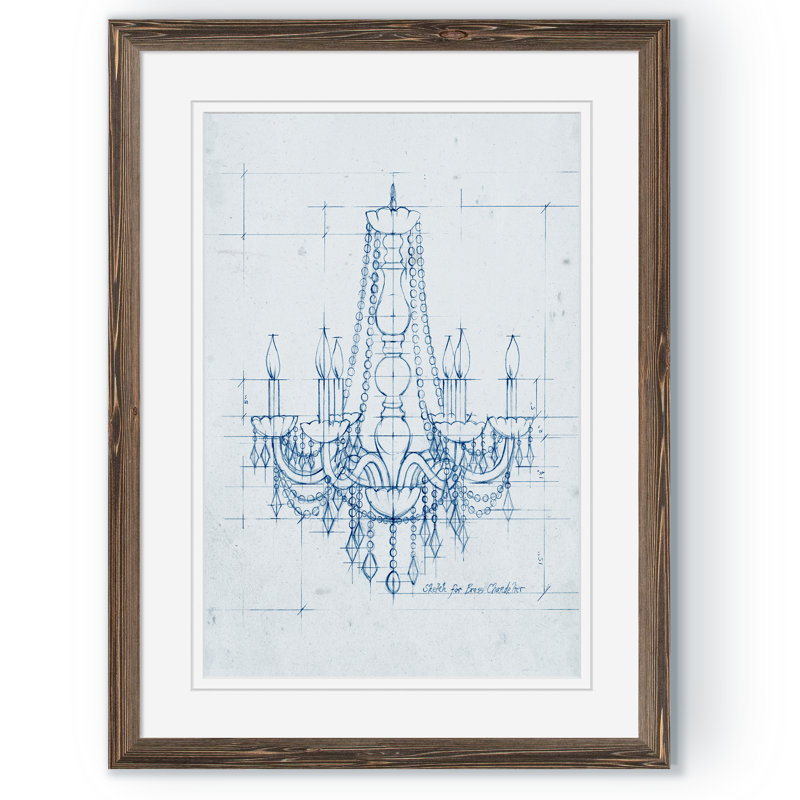 «Chandelier brouillon IV» par Paul Cezanne - reproduction d'art encadrée, H 22 po x l 18po x P 1,25 po, Papier encadré moka