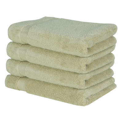 Ensemble de serviettes à main 100% coton Splash Splash, essuie-mains absorbants doux 550 g / m² pour salle de bain, spa et usage quotidien, certifié OEKO-TEX, paquet de 4, sauge