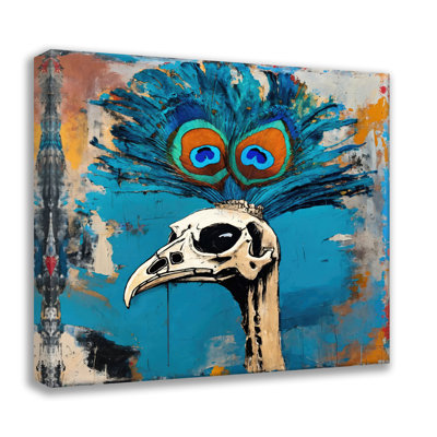 Peacock 1-Hommage-Basquiat, estampe numérique sur toile tendue avec châssis