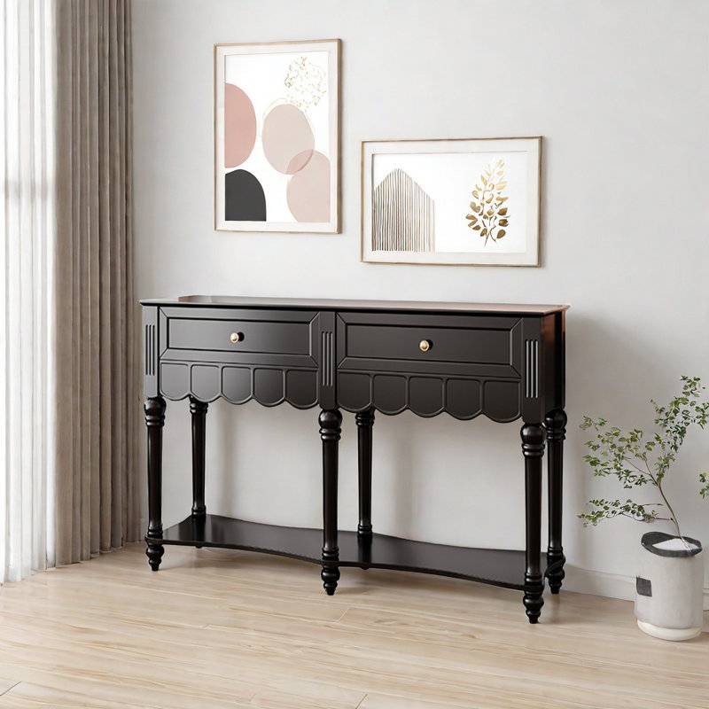 Console moderne minimaliste moderne, Noir, noir, noir, noir, 35.43" H x 47.24" W x 15.75" D