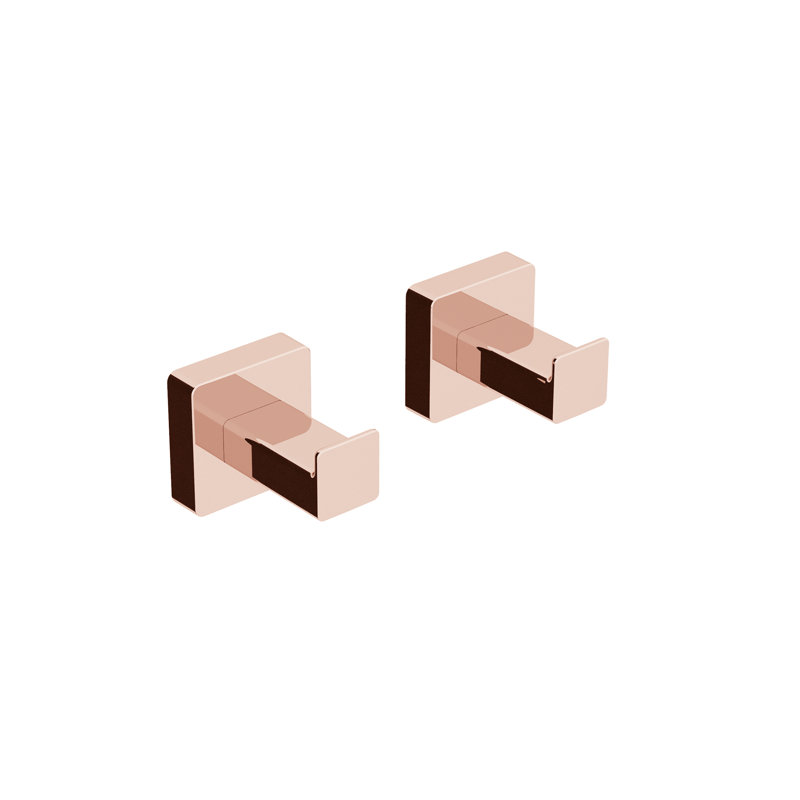 Dado Double Robe Hook, Polished Rose Gold