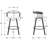 3-Piece Modern Round Bar Stool Set With Solid Wood Base Table And 2 Upholstered Counter Stool With Arms And Backrests With Footrest Metal Frame For Kitchen Island, Coffee Bar.-123820451