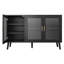 Buffet avec portes et rangement en verre, grande table buffet de 47 po, armoire de cuisine moderne avec tablettes, bar à vin pour la salle à manger, noir