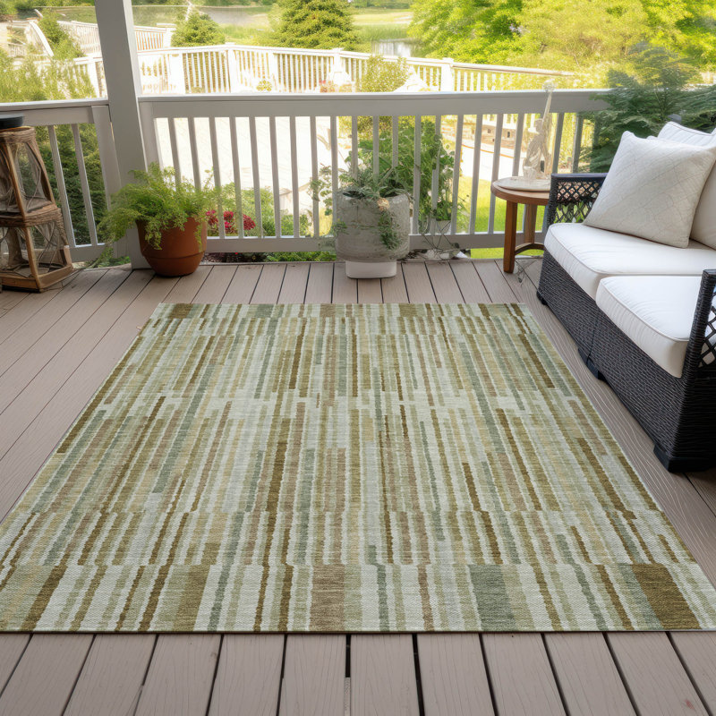 Tapis kaki Xhevrie intérieur / extérieur lavable à la machine, Rectangle 2 pi 6 po x 3 pi 10 po