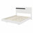Modern High Gloss 3-Piece Bedroom Set Floating Bed Frame Platform Bed With LED Light & 2 Nightstands