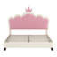 Lit double tapissier double avec tête de lit couronne, lit plateforme double avec tête de lit et pied de lit
