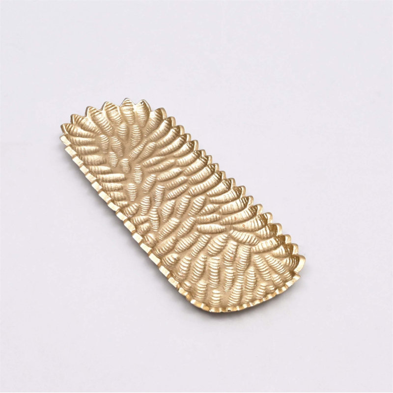 Plateau texturé en aluminium texturé à motif de fougère - 13 x 5 x 1