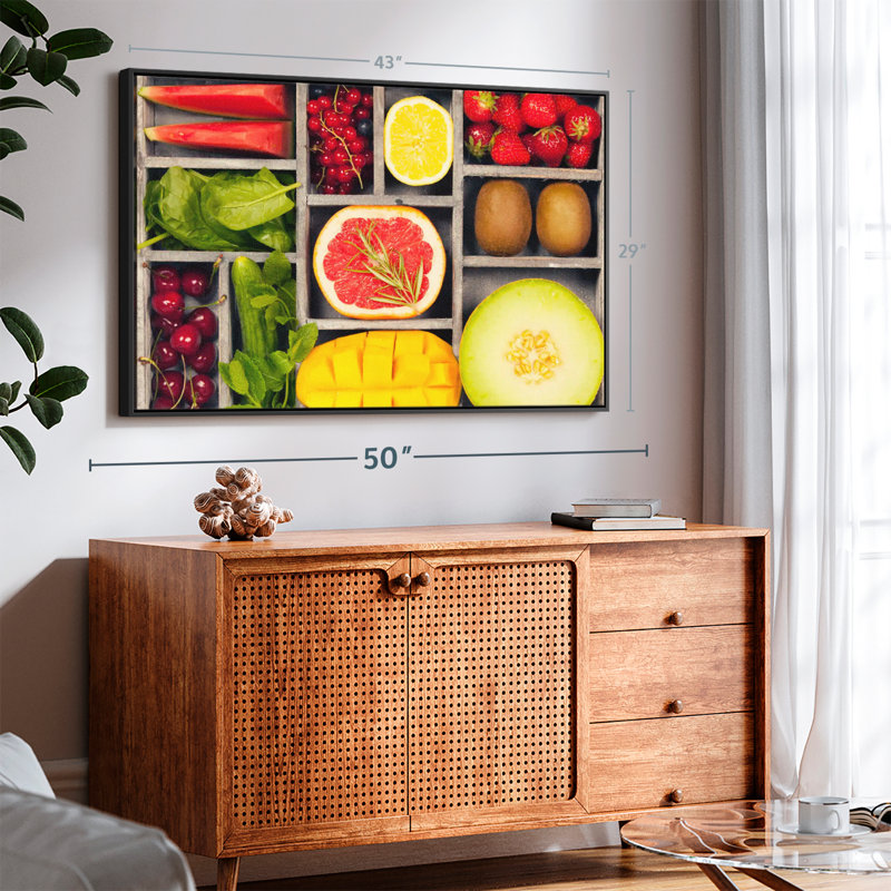 Légumes et fruits, impression sur toile Bento, H 29 po x l 43 po