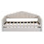 Lit de jour simple rembourré avec couchette, canapé-lit en velours avec ports de chargement USB, aucun sommier nécessaire, beige