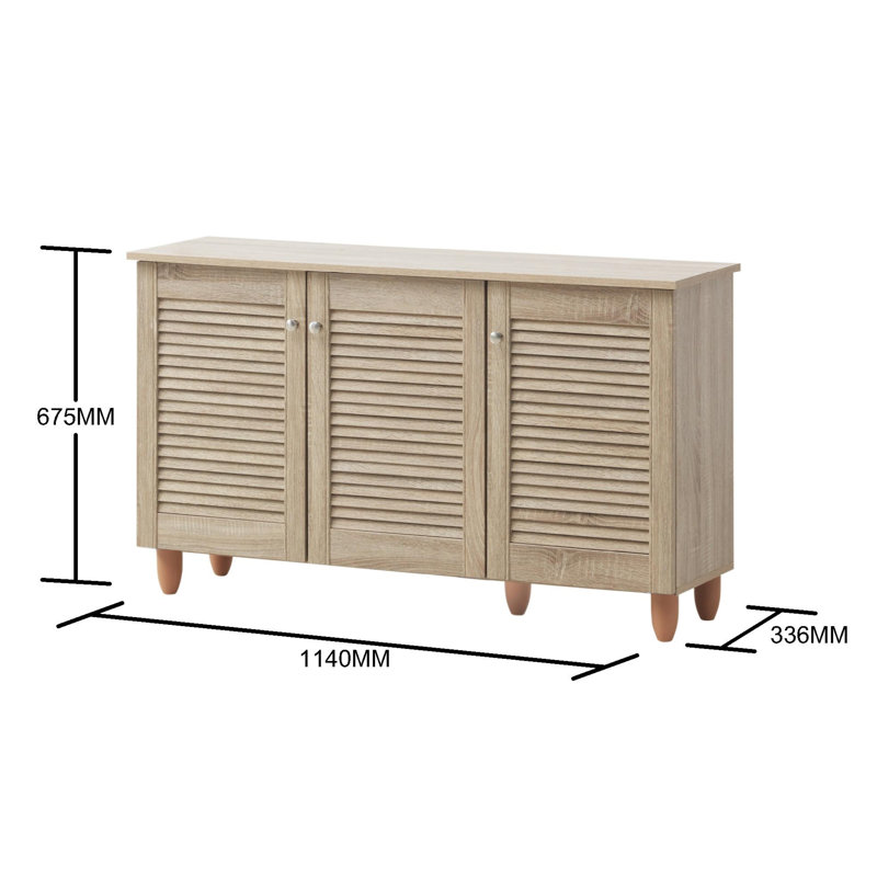 Morgan 15 Pair Shoe Storage Cabinet, Sonoma Oak
