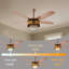 Ventilateur de plafond en cristal doré avec lumière DEL et télécommande, intensité variable 3 couleurs