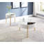 Table de bout ronde blanche et naturelle