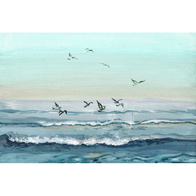 Flying Birds - Wrapped Canvas Painting, 30cm H x 45cm W x 3.81cm D