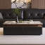 Table basse rectangulaire en fritté noir et bois manufacturé noir-129600884