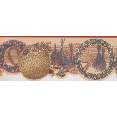 Bordure de papier peint à motif floral Bester Wreath