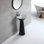 Lavabo de salle de bain piédestal circulaire en céramique avec trop-plein 34,62 po
