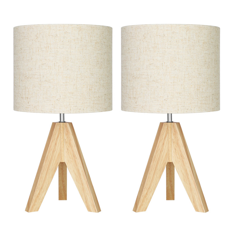 Fidel Solid Wood Tripod Table Lamp, Light Brown