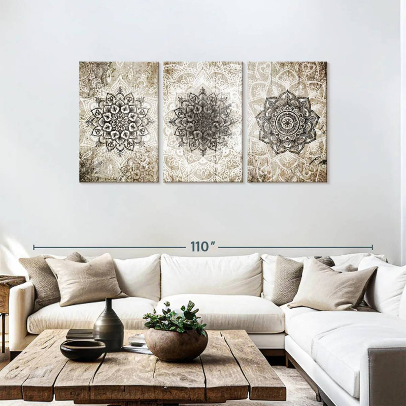 Impression sur toile Zen Mandala Patina, H 80 po x l 39 po x P 1,25 po
