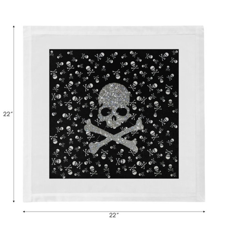 Crossbones Large Cotton Blend Square Napkins