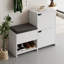 Modern Shoe Cabinet with Soft-Close Hinges, White, 40.0 x 31.7 x 14.0 inches | 100% Melamine Coated Particle Board, 1.0 inch Thickness | L-Shaped Iron Wall Mounting, 176 lbs Weight Capacity, Stylish & Functional Design-1493906721
