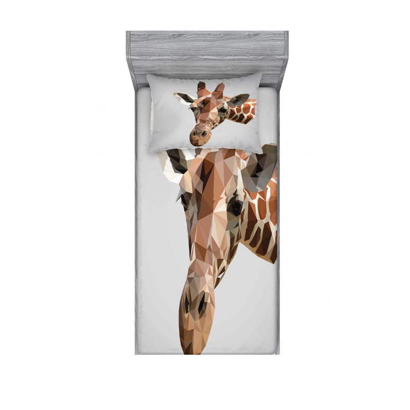 Safari Microfiber Sheet Set, Twin Sheet Set with Fitted Sheet and 1 Pillowcase
